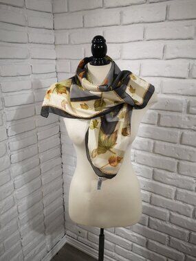 VTG Anne Klein Collection for XIIX Collab 100% Silk Woman's 34" x 34" Scarf